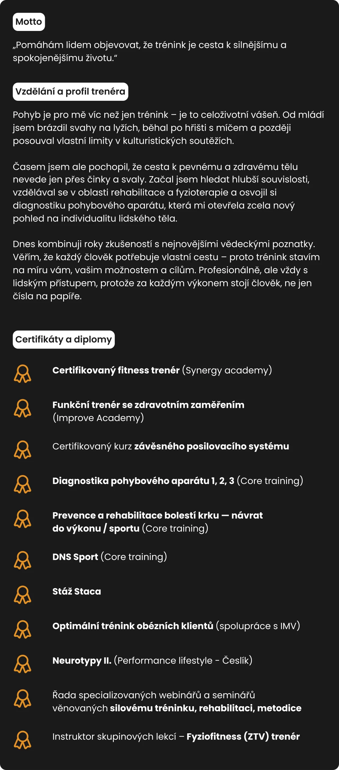 Profil trenéra Jakub Brázda