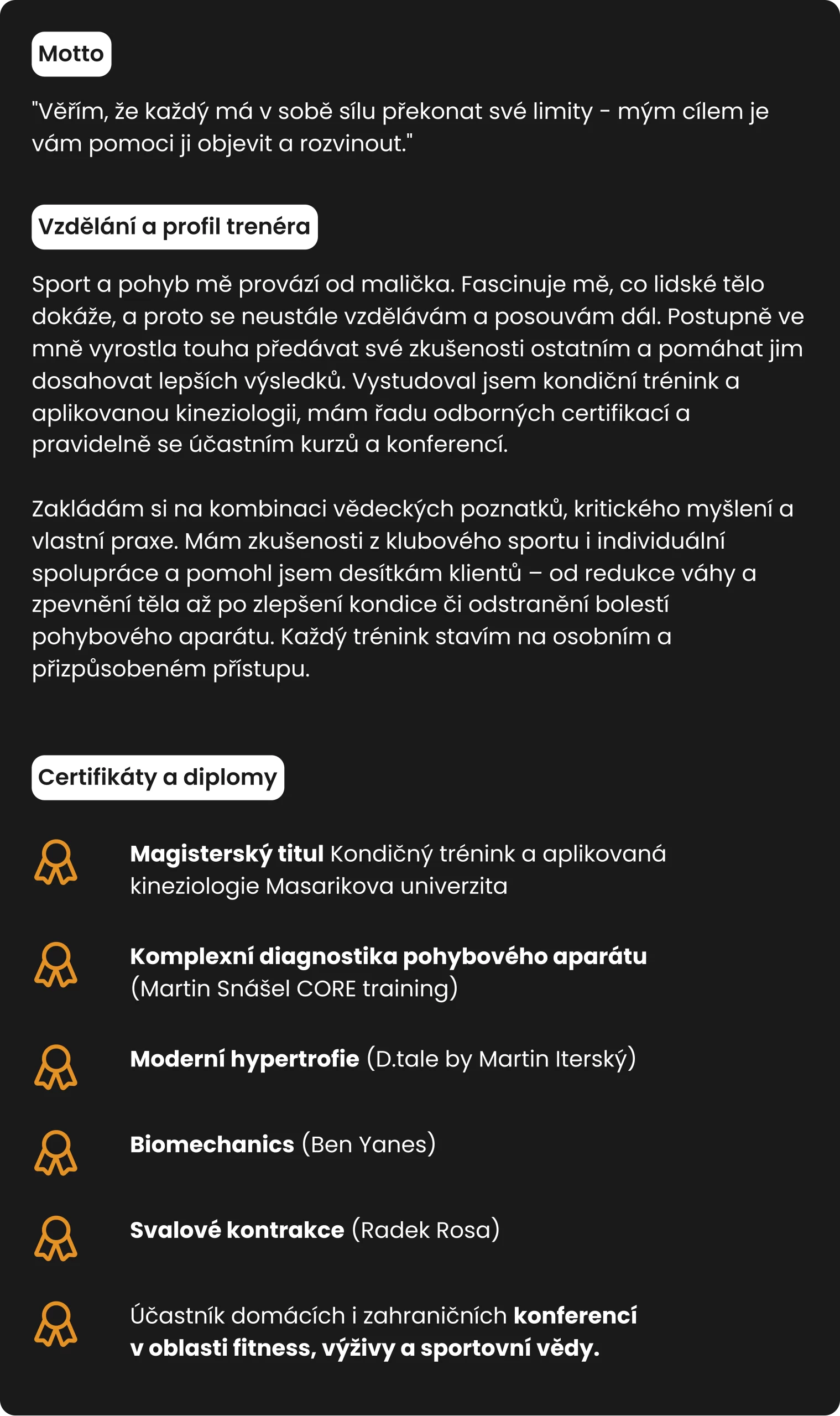 Profil trenéra Tomáš Bartkovský